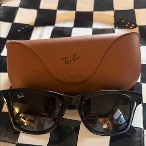 Ray-Ban Black Meta Sunglasses with Charging Case